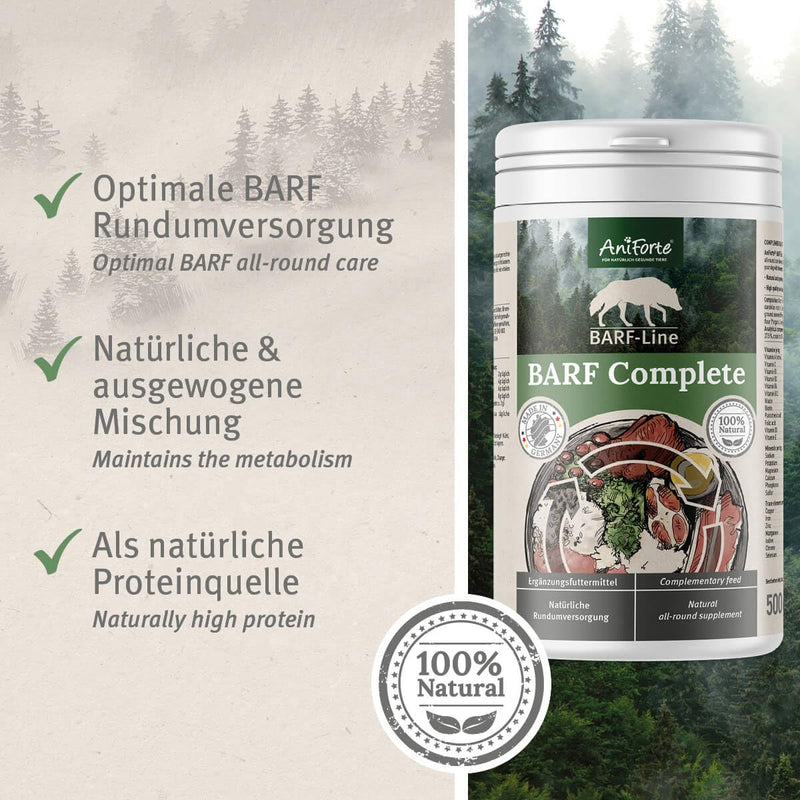 AniForte Barf Complete powder for dogs - natural all-round care, balanced additive for barfing, rich in minerals and vitamins 500 g - PawsPlanet Australia