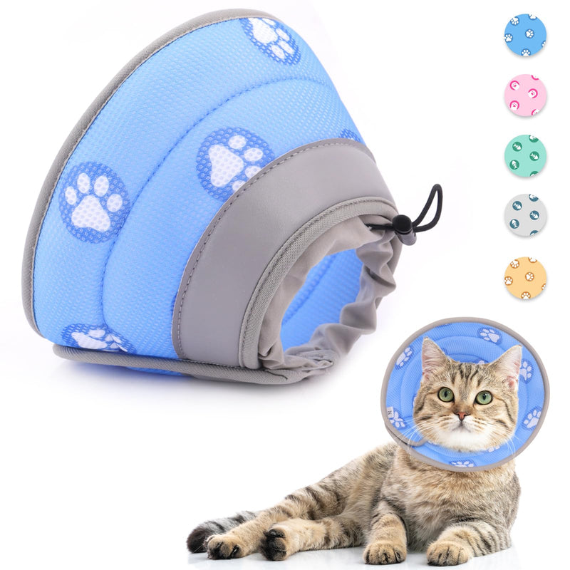 Supet Neck Brace Cat, Adjustable Neck Brace Cat Collar, Recovery Collar Soft Collar Cone After Surgery and Injuries for Puppies, Small Dogs and Cats (Blue, S) S (Neck: 14-23cm) Blue - PawsPlanet Australia