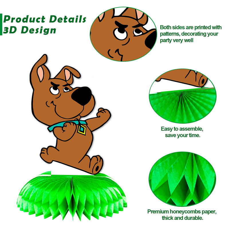 7Pcs Honeycomb Centerpieces for Scoob Doo Birthday Party Supplies, Party Decorations Double Sided Table Decorations Centerpieces Party Favors, Scoob Cake Topper Photo Booth Props Party Gifts - PawsPlanet Australia