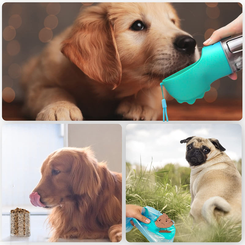 SVTEOKO Dog Water Bottle, Leak Proof Portable Puppy Water Dispenser with Drinking Feeder for Pets Outdoor Walking, Hiking, Travel, Food Grade Plastic, BPA Free 10oz,Blue - PawsPlanet Australia