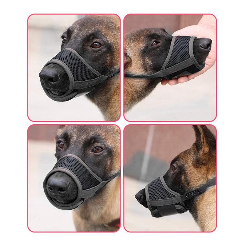 [Australia] - Cilkus Dog Muzzle Nylon Mesh Adjustable Breathable Soft Dog Muzzle, Anti-bite, Anti-Barking, Anti-Chaos, Pet Anti-Barking Muzzle, 4 Sizes for Large, Medium Dogs Small Black 