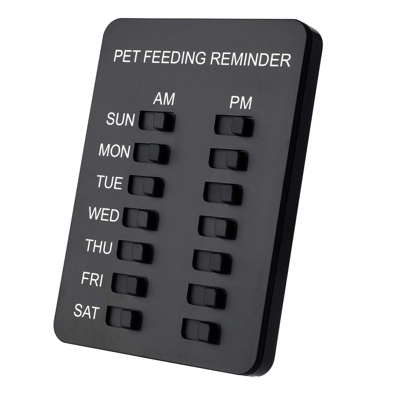 Allinko Dog Feeding Reminder Magnetic Reminder Sticker, AM/PM Daily Indication Chart Feed Your Puppy Dog Cat, Easy to Stick on Any Magnet or Plastic Surface - Prevent Overfeeding or Obesity Black - PawsPlanet Australia