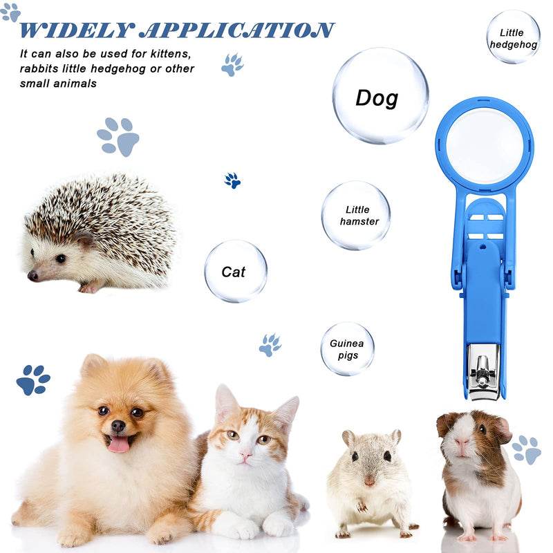 4 Pieces Pet Nail Cutter Trimmer with Magnifying Glass Nail Clipper Trimmer Small Animal Nail Clipper Toenail Clippers for Pet Hamster Hedgehog - PawsPlanet Australia