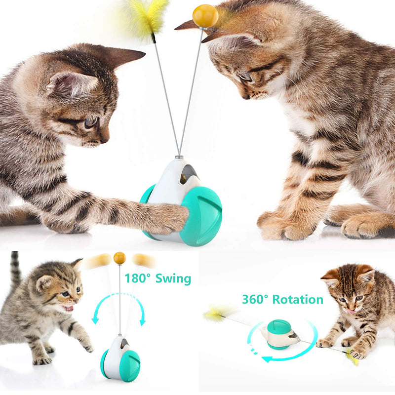 MEKOMONA Interactive Cat Toys for Indoor Cats with Ball and Feather, Cat Feather Toy Automatic Self-Moving Funny Toy for Kittens Cats - PawsPlanet Australia