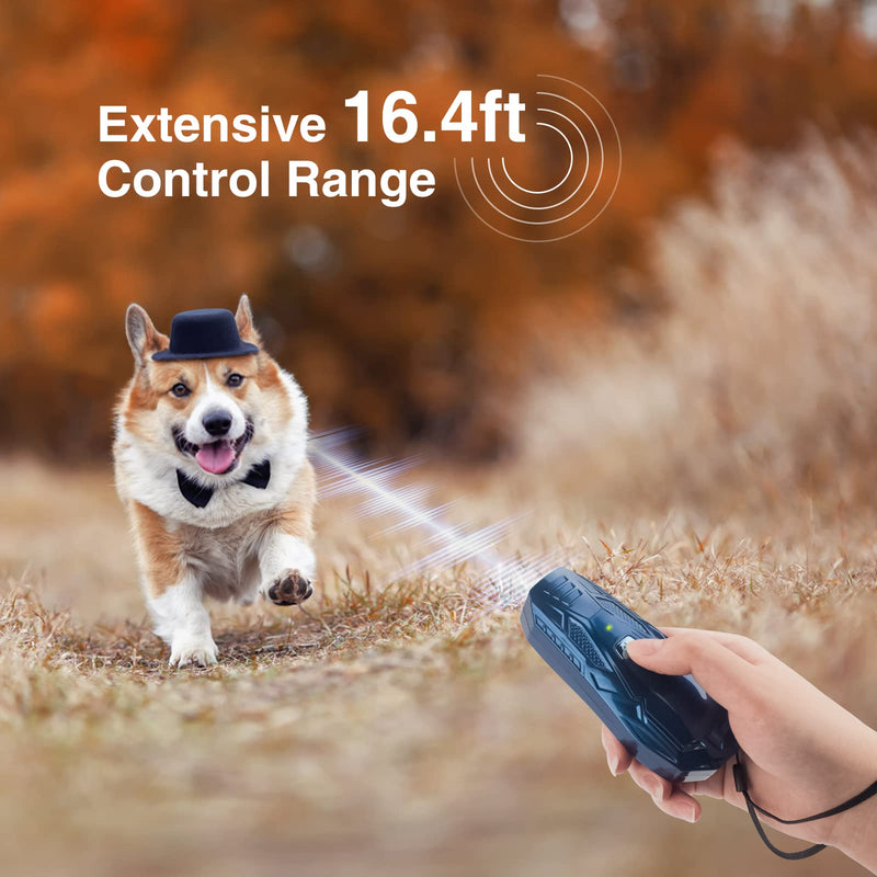 Dog Barking Control Device, 16.4Ft Ultrasonic Anti Barking Device Dog Barking Control Deterrent, Rechargeable Handheld Portable Stop Dog Barking Training Clicker Tool for Small Medium and Large Dogs dog barking control device - PawsPlanet Australia