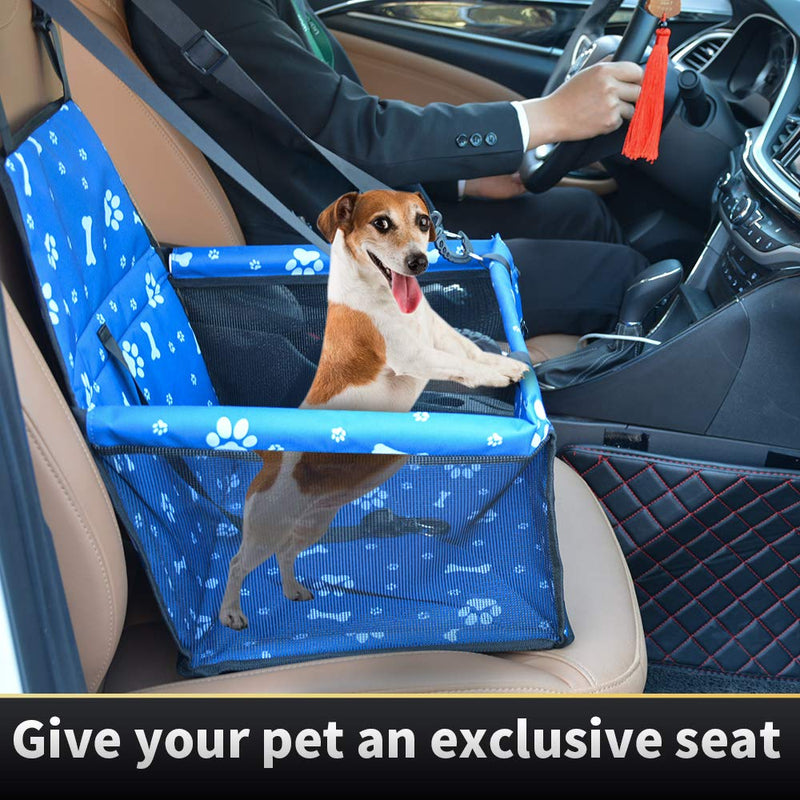 [Australia] - SWIHELP Dog Car Seat Upgrade Portable Pet Booster Car Seat with Clip-On Safety Leash and PVC Support Pipe, Anti-Collapse,Perfect for Small Pets (Blue) 