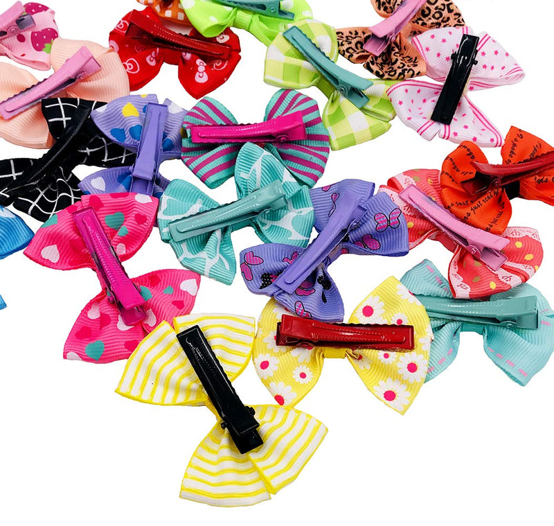 PET SHOW Dog Hair Bows with Alligator Clips for Small Dogs Bowknot Hair Clips Cat Puppy Yorkshire Grooming Hair Accessories Assorted Pack of 20 - PawsPlanet Australia
