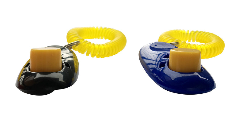 [Australia] - HoAoOo Pet Training Clicker with Wrist Strap - Dog Training Clickers (Black + Blue) 