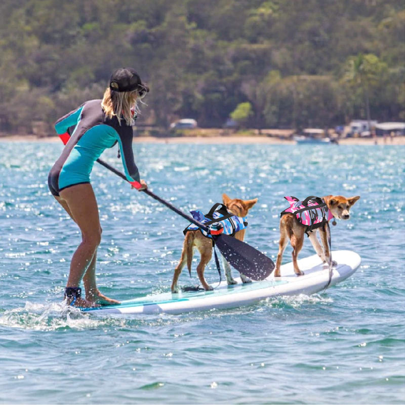 Letsqk Dog Life Jacket Ripstop Fin Shark Flotation Lifesaver Vests with Rescue Handle and High Buoyancy for Small Medium Large Dogs, Pet Safety Swimsuit Preserver for Swimming Pool Beach, Blue, XS X-Small - PawsPlanet Australia