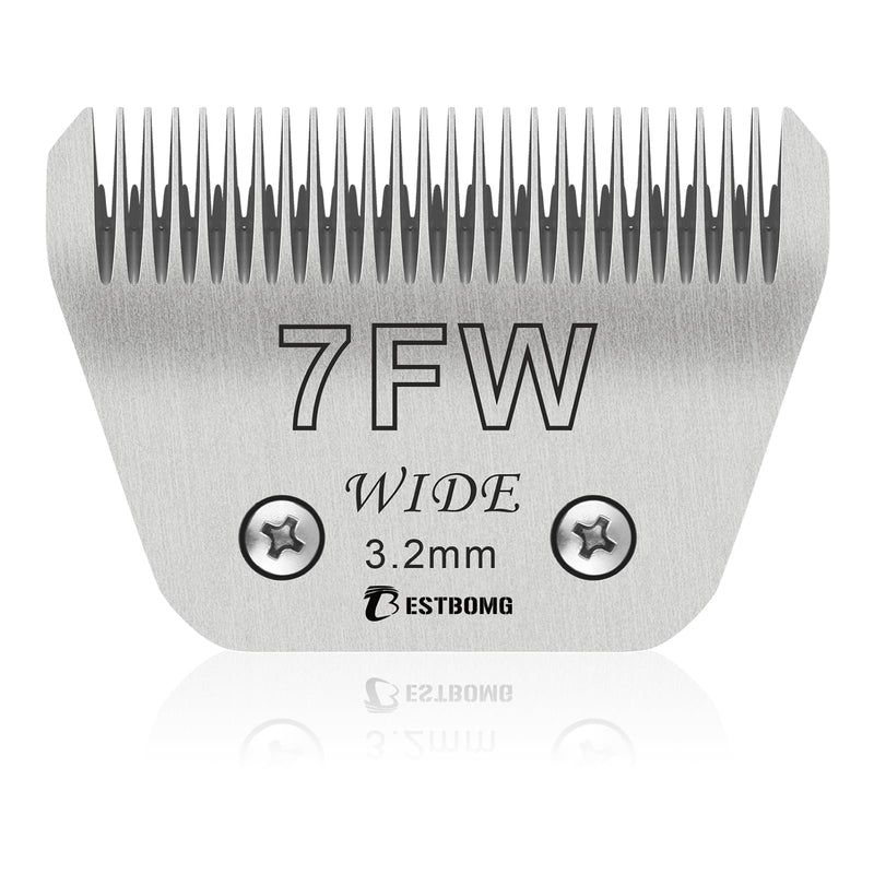 7FW Wide, removable blades for pet grooming, compatible with Heiniger/Moser Max45/Andis/Oster A5 clippers, cutting length 1/8 inch (3.2 mm) 7fw 3.2 mm - PawsPlanet Australia