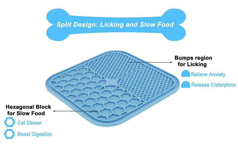 Lick Mat for Dogs 15x15 cm : Food-grade Silicone : Suction cups for grooming and showering : Slow Release Dog Feeding Mat : Use with Peanut Butter and treats - PawsPlanet Australia