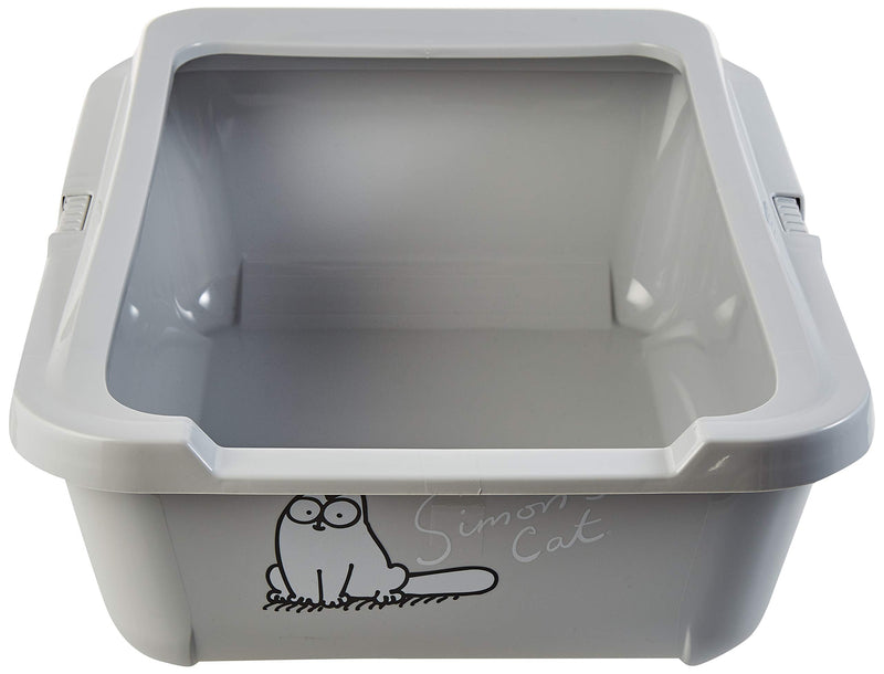 Simon's Cat, cat toilet with rim L: 43 cm W: 32 cm H: 16 cm gray - PawsPlanet Australia