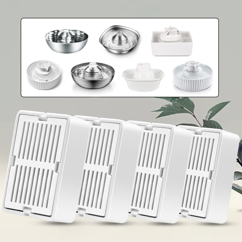 Cat Water Fountain Filters, Petilog 8 Carbon Filters& 2 Foams Filters with Holders, Pet Water Fountain Filters - PawsPlanet Australia