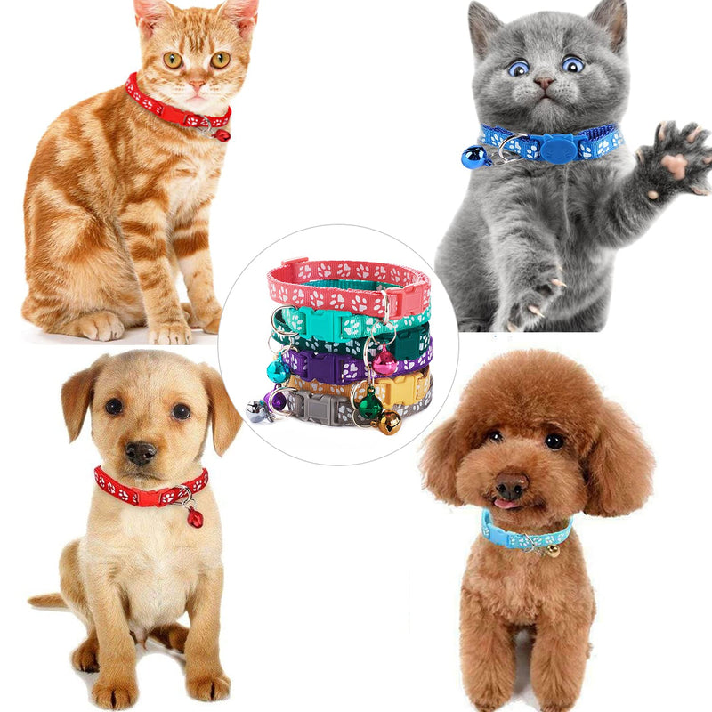 Flymind 19Pcs Puppy ID Collars with Bell Adjustable 19-32cm, Soft Nylon Adjustable Reflective Identification Collars for Newborn Pets - PawsPlanet Australia