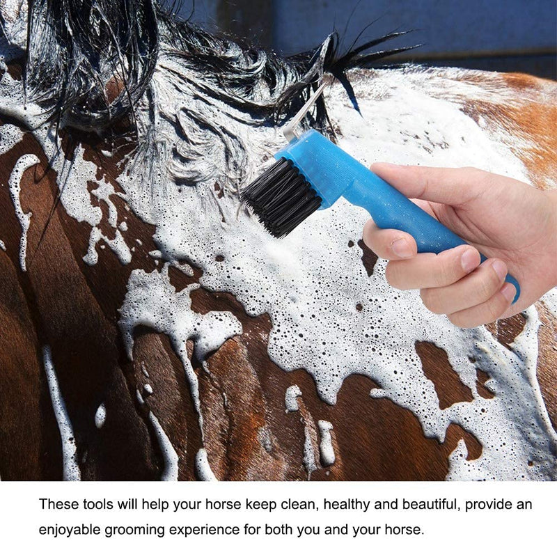 DAUERHAFT Ten-piece Set of Horse Cleaning Supplies Bucket Horse Cleaning Equestrian Brush - PawsPlanet Australia