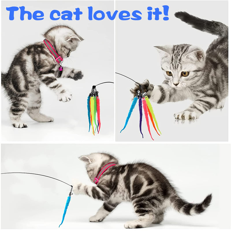 Cat Wall Toy Replacement Accessories 6 Colors Replacement Wall with Cat Toy Bell, Good for Playing Toys for Pets (Pack of 12) - PawsPlanet Australia