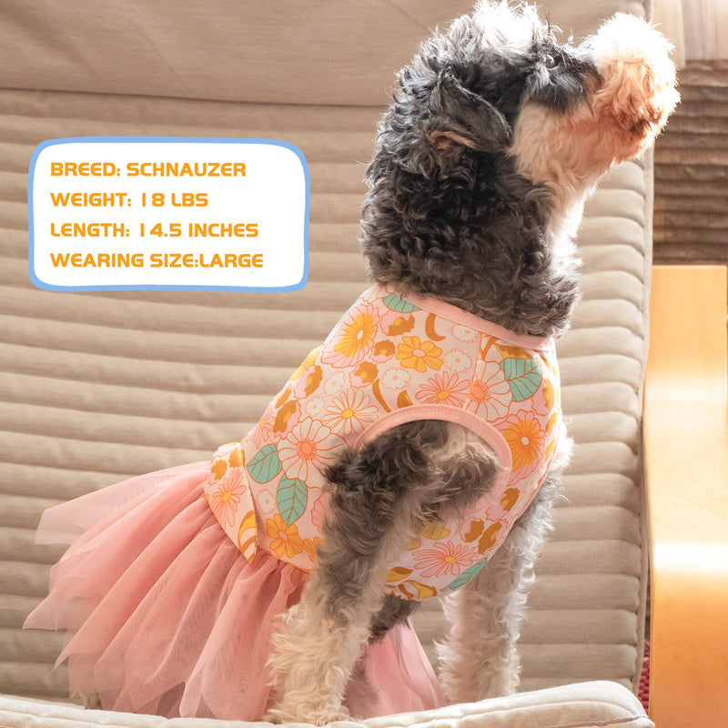 KYEESE Dog Dress Tiered Layer Tutu Tulle Dogs Party Dresses Puppy Dress for Small Dogs Summer X-Small (Pack of 1) Orange - PawsPlanet Australia