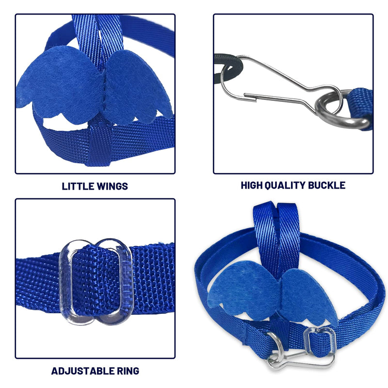 2 metre long adjustable parrot training rope, bird harness for outdoor activities, elastic strap training rope, with 1 bird foot ring. - PawsPlanet Australia