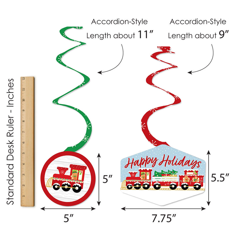 Big Dot of Happiness Christmas Train - Holiday Party Hanging Decor - Party Decoration Swirls - Set of 40 - PawsPlanet Australia