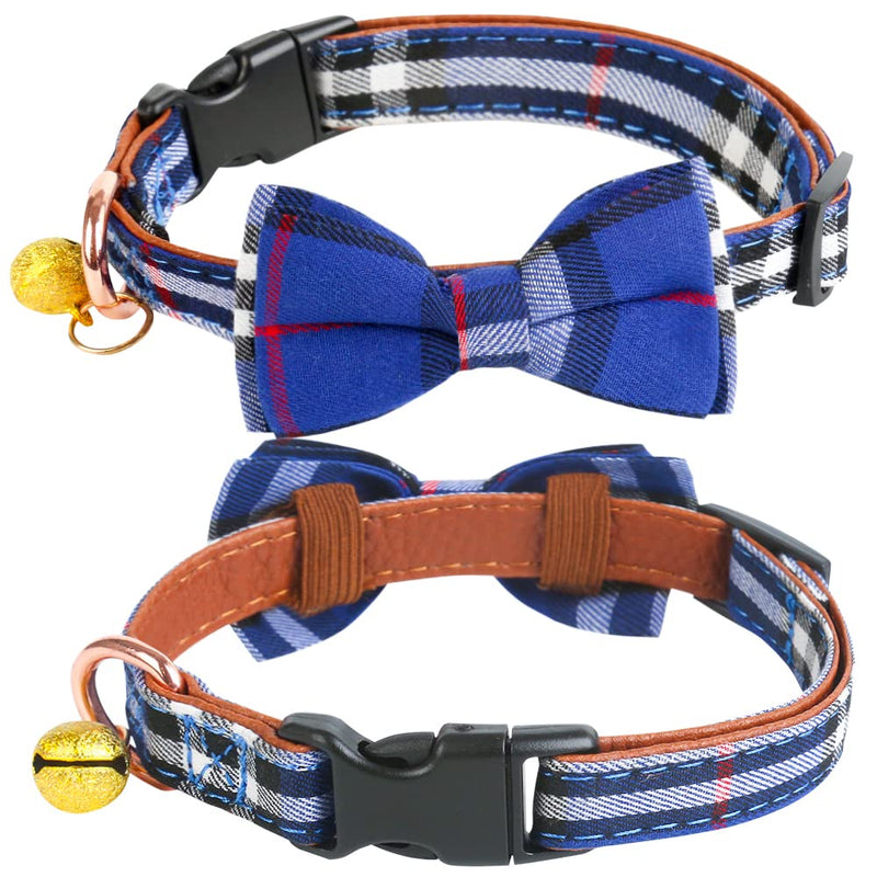 Yizepet Dog Collar with Bow Tie- Adjustable pet Collar for Dogs with Plastic Buckle Collar, Stylish Pattern for Small Medium or Large Boy and Girl Dog and Cat S Blue - PawsPlanet Australia