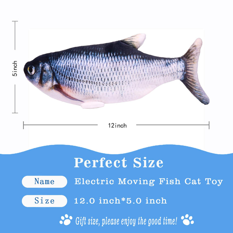 UPSKY Electric Moving Fish Cat Toy, Realistic Plush Simulation Electric Wagging Fish Cat Toy Catnip Kicker Toys, Funny Interactive Pets Pillow Chew Bite Kick Supplies for Cat Kitten Kitty Carp - PawsPlanet Australia