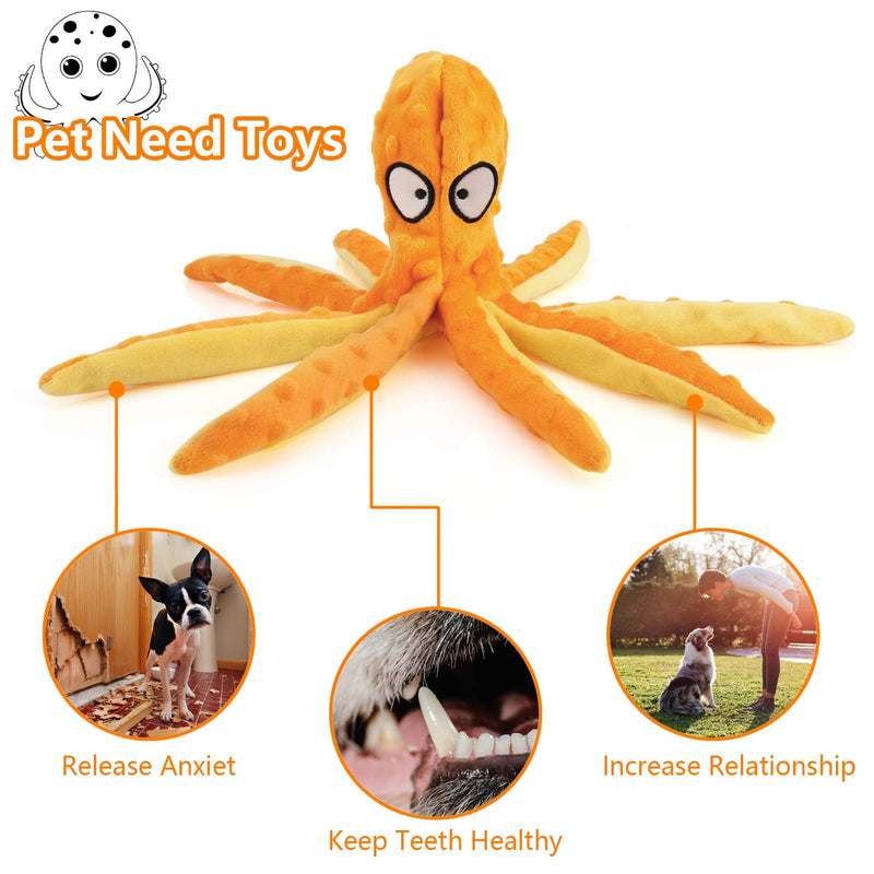 Nlager 2Pcs Dog Squeak Toys, 2-in-1 Interactive Toys for Chewers, Octopus Duck Design Durable Squeaky Animal Chew Toys Interactive Squeaker for Small/Medium/Large Dogs - PawsPlanet Australia