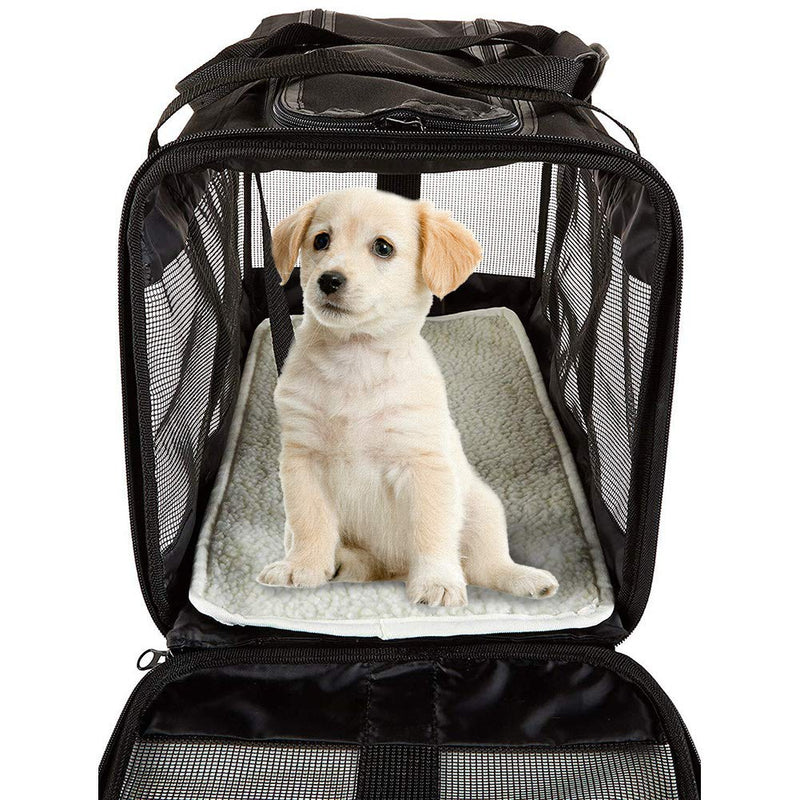 Fiacvrs Foldable Dogs Cats Pet Carrier with Thicker Pad，Oxford Cloth Mesh Ventilation Design Travel Transport Bag(Black) Black - PawsPlanet Australia