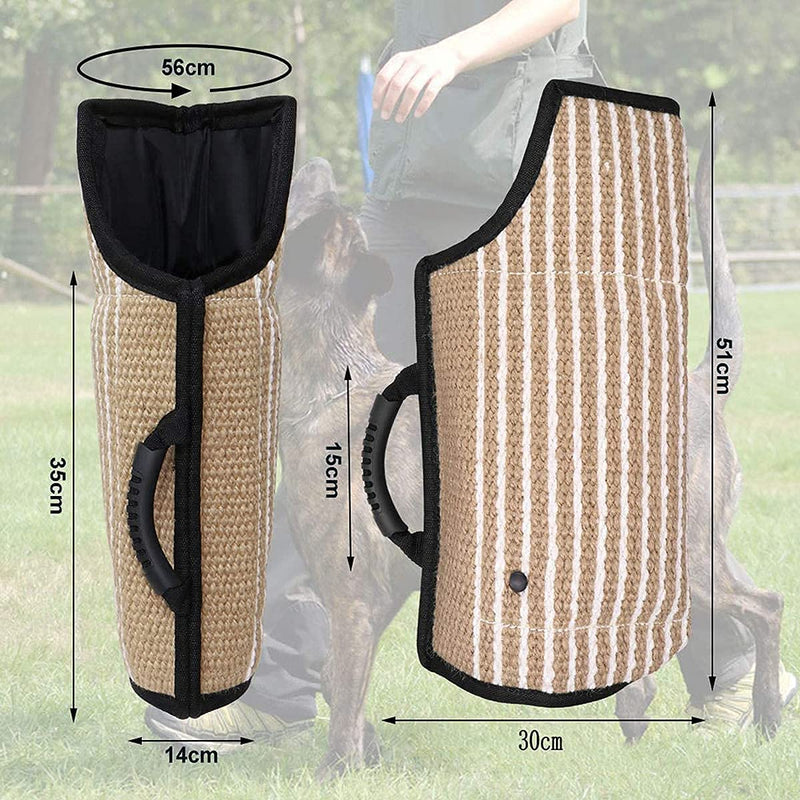 Dog Bite Sleeve Training Protection,Bite Protection Sleeve,Soft Jute Cover for Bite Protection Sleeves Handmade with a Handle for Dog Training- Black - PawsPlanet Australia
