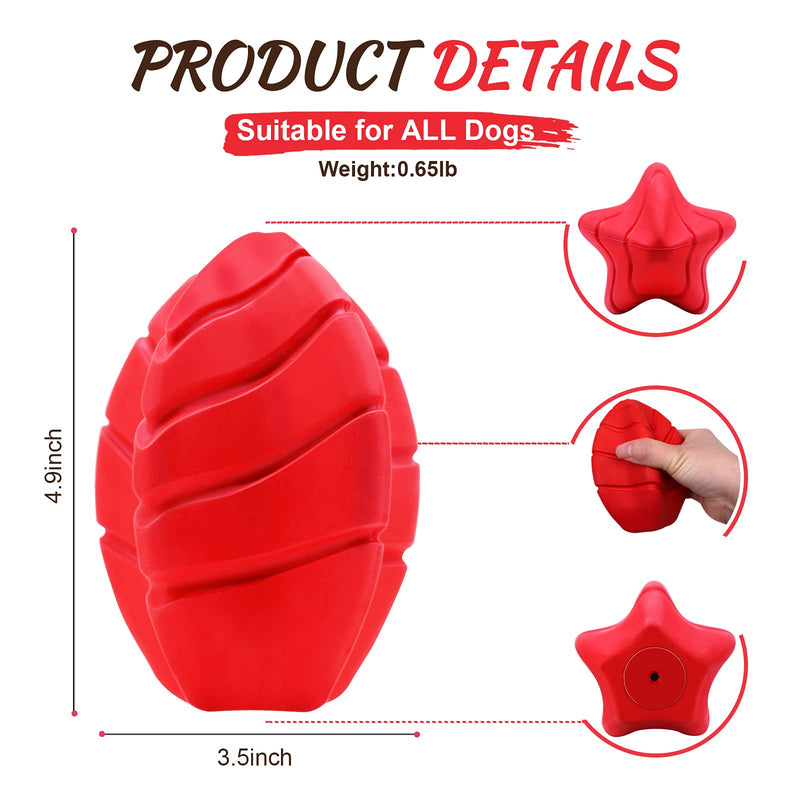 ZUUJNIL Squeaky Dog Toys,Tough Dog Chew Toys for Aggressive Chewers ,Durable Natural Rubber Dog Toys for Teeth Cleaning,Dog Interactive Toy for Small Medium Large Breed[Beef Flavor] - PawsPlanet Australia