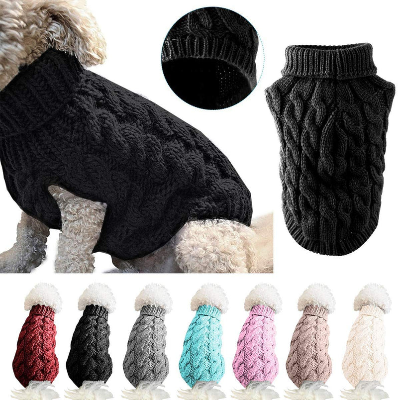 futureyun Puppy Dog Pet Clothes Hoodie Warm Sweater Shirt Puppy Autumn Winter Coat Doggy (S, Black) S - PawsPlanet Australia