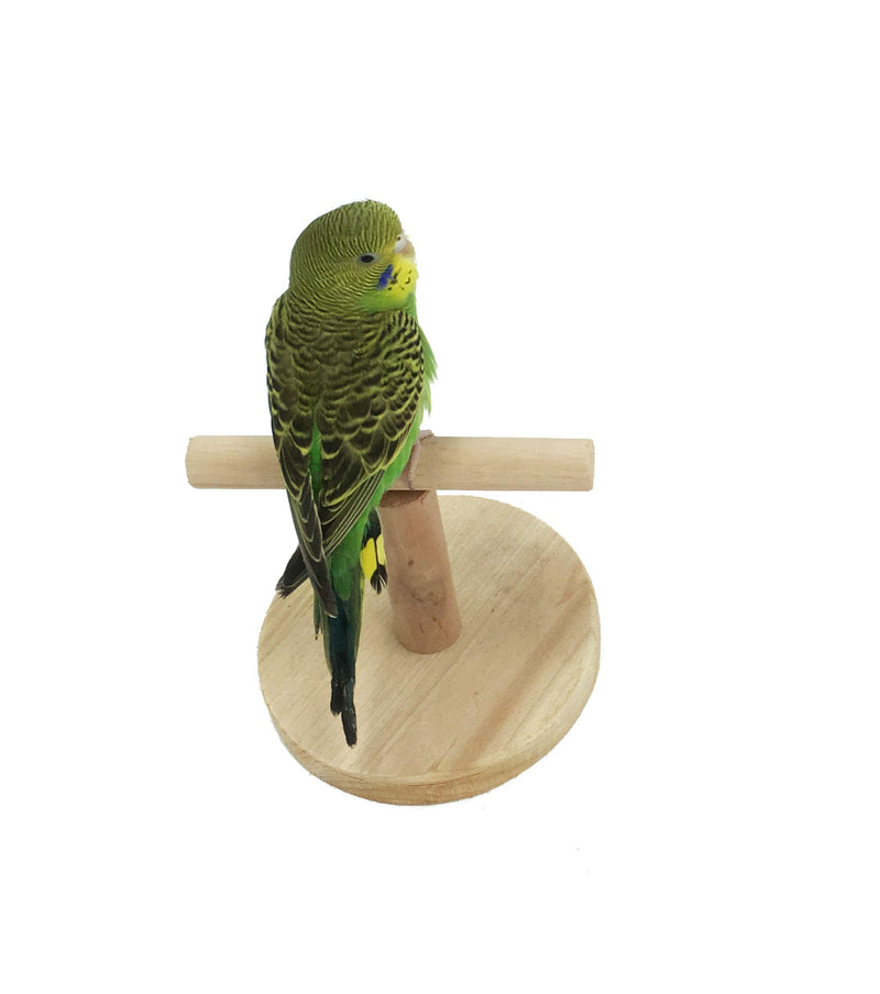 [Australia] - MINORPET Birds Stand, Wood Bird Perch Training Playstand Playground Play Gym for Parrots/Lovebirds/Cockatiels/Parakeets and More Circular Base 
