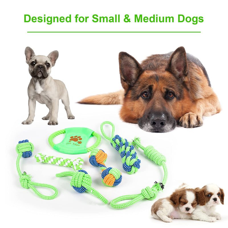 Dog Rope Toys Set, 7Pcs Puppy Chew Teething Training Toys, Dog Chew Toys for Small Dogs and Medium Dogs - PawsPlanet Australia