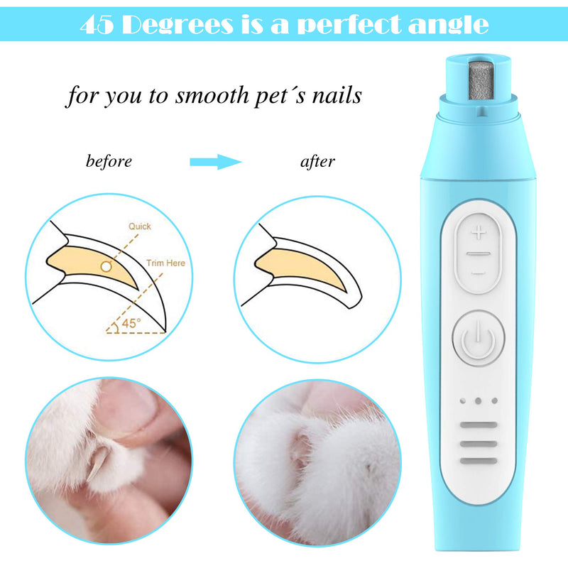 [Australia] - BABYLTRL Dog Nail Grinder, 2 in 1 Dog Nail Trimmer Hair Clippers,3 Speed Pet Nail Grinder Electric Rechargeable Low Noise Painless Paws Grooming for Large Medium Small Dogs & Cats 