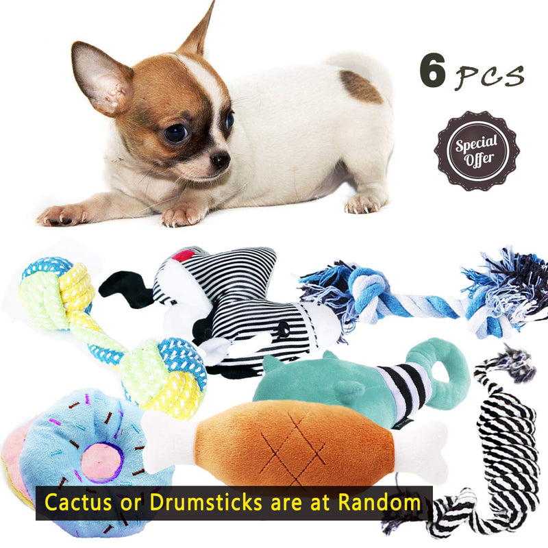 [Australia] - BUIBIIU Dog/Puppy Teething Toys, Assorted Chew Toys, 6 ct Basic 