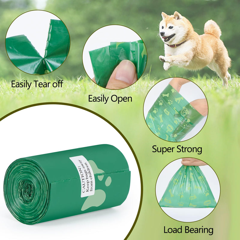 Dog poop bags, poop bags for dogs, biodegradable with 1 free dispenser, leak-proof and scented poop bags for dogs (400 bags), 15 pieces (pack of 26). - PawsPlanet Australia