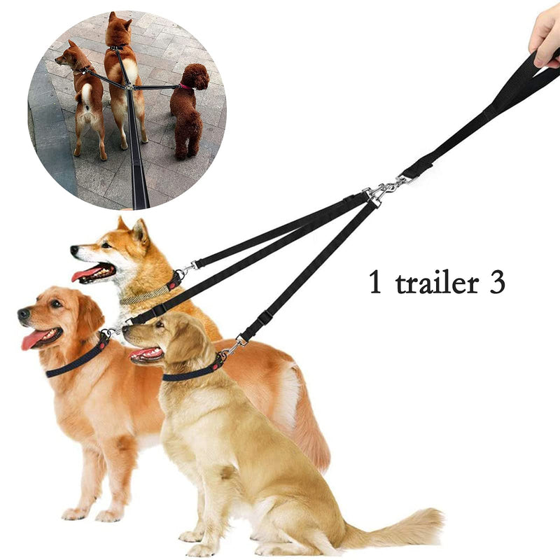 LANGING 3 In 1 Dog 3 Way Leads With Soft Padded Handle No Tangle Dogs Coupler Leash Pet Triple Detachable - PawsPlanet Australia