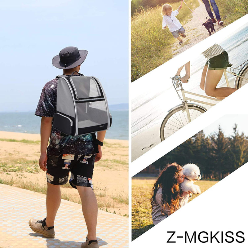 Z-MGKISS Cat Backpack Carrier,Comfortable Pet Backpack for Cat,Dog Backpack Carrier for Small Dogs for Travel Hiking Black - PawsPlanet Australia
