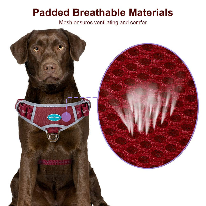 [Australia] - ThinkPet No Pull Harness Breathable Sport Harness - Escape Proof/Quick Fit Reflective Padded Dog Safety Vest with Handle Back/Front Clips, Easy for Walking XXL(Chest:32-42in,Neck:28-40in) Red 