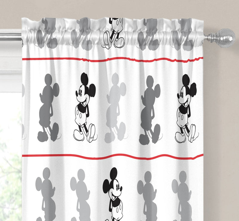 Disney Mickey Mouse Jersey White 4 Piece 63" Curtain/Drapes Set (2 Panels, 2 Tiebacks) - PawsPlanet Australia