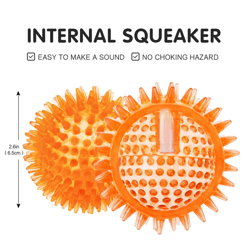 SHARLOVY Squeaky Balls for Dogs Small, Fetch Balls for Dogs Rubber 6 Pack Bright Colors TPR Puppy Toys Dog Toy Balls Dog Squeaky Toys Spike Ball Dog Chew Toys for Small set of 3 multi - PawsPlanet Australia