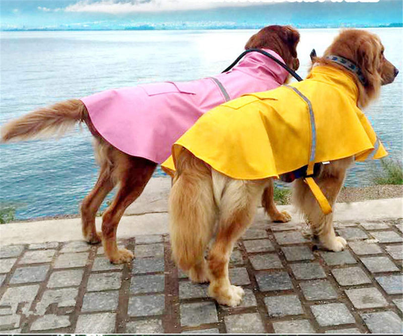 JYHY Dog Raincoat Adjustable Reflective Waterproof Lightweight Dog Rain Jacket Rain Poncho with Hood for Medium Large Dogs Small Yellow - PawsPlanet Australia