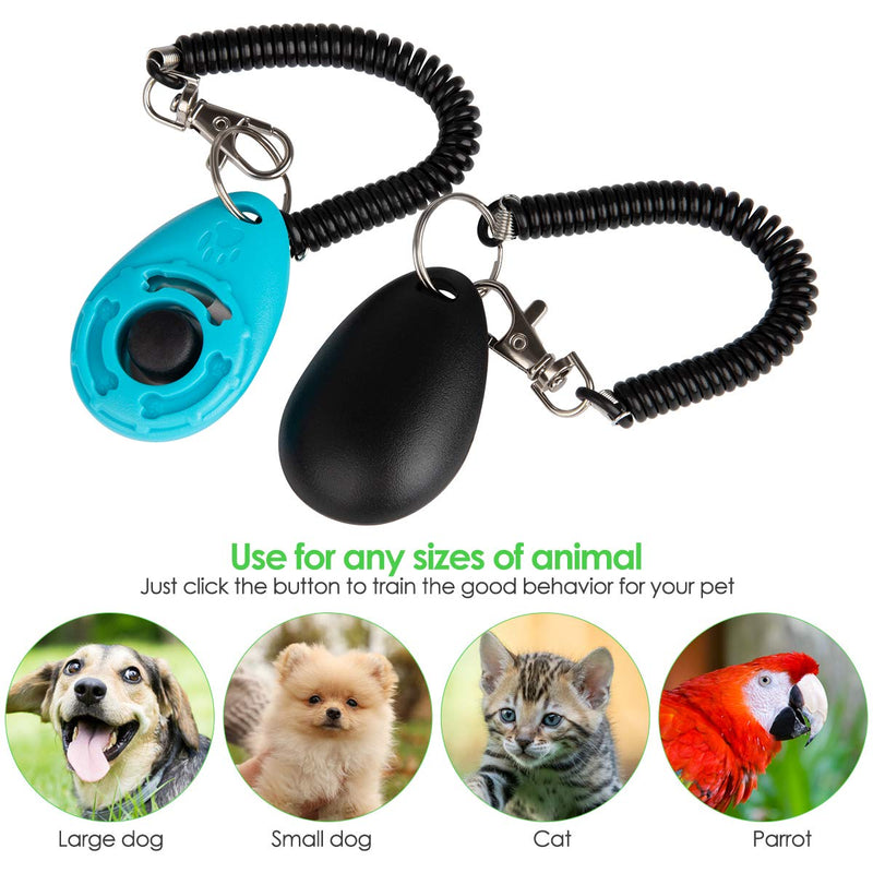 HKDGYHON Dog Training Clicker, Pet Training Clickers with Wrist Strap for Dogs Cats Puppy Birds Horses Birds Black/Blue - PawsPlanet Australia