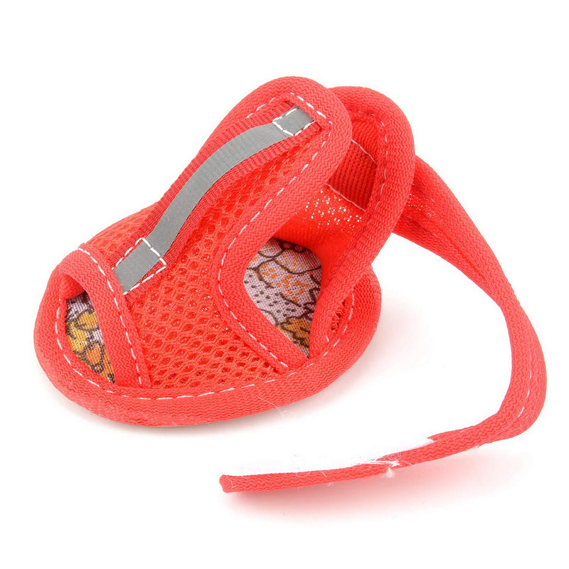 SMALLLEE_LUCKY_STORE Girls Boys Summer Adjustable Breathable Sandals Rubber Sole Mesh Shoe Red X-Small - PawsPlanet Australia