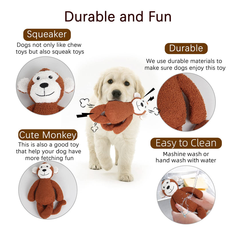 Dog Squeak Toys,3-Layer Durable Stuffed Squeaky Dog Chew Toys for Aggressive Chewer Large Medium Small Dog, Dog Teeth Cleaning and Puppy Teething Chew Toys, Training Interactive Plush Squeaky Dog Toys - PawsPlanet Australia