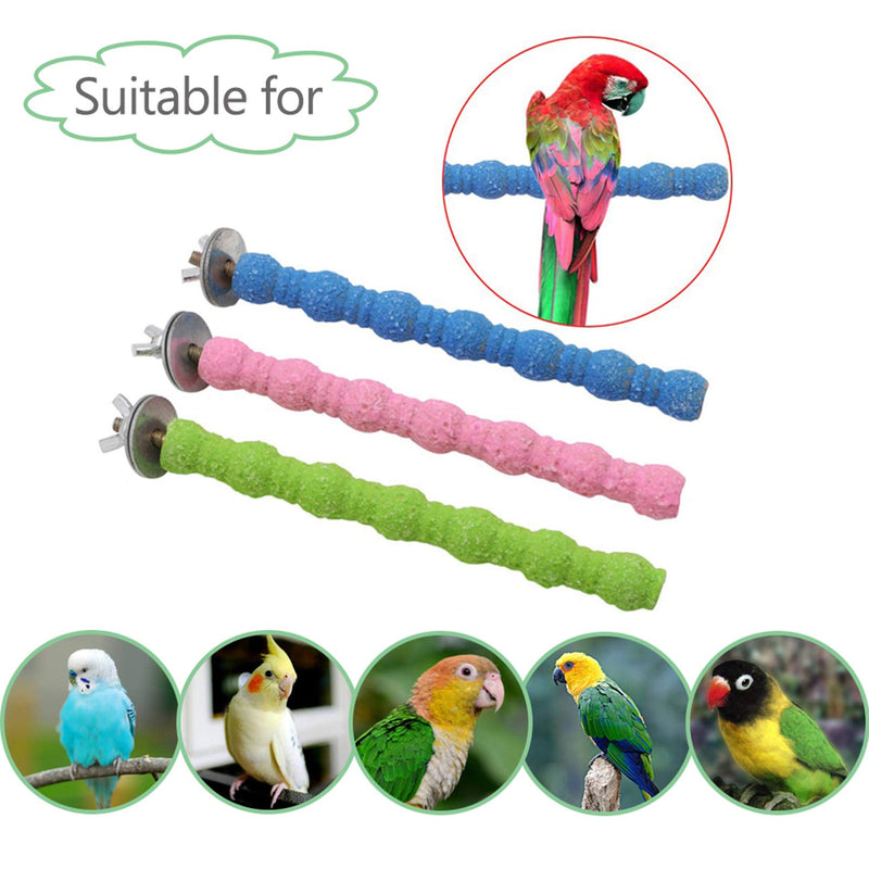 [Australia] - kathson Bird Perches for Cage, Parrot Stand Toy Natural Wood Stick Paw Grinding Rough-surfaced Platform Cage Accessories for Parakeets Cockatiel Lovebirds Green Cheeked(5 Pack) 