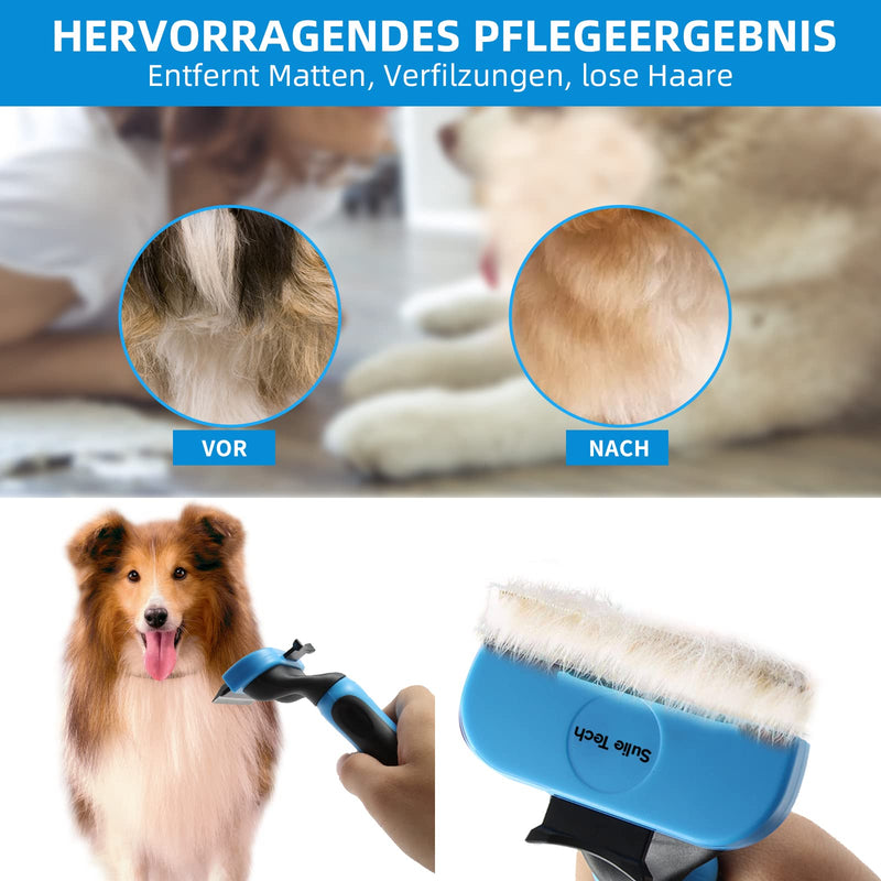 Sulie Tech self-cleaning deshedding brush, underhair brush for dogs or cats with short or long fur, for small to large cats and dogs - cat comb and dog comb - PawsPlanet Australia