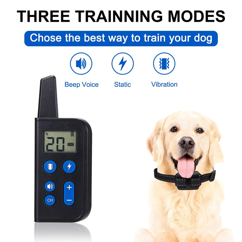 Bestdoggo Dog Training Collar Vibration and Shock Training Modes, Adjustable from 0 to 99 Shocking and Vibration Levels, Water Resistance and Rechargeable Collar with Remote. Black - PawsPlanet Australia