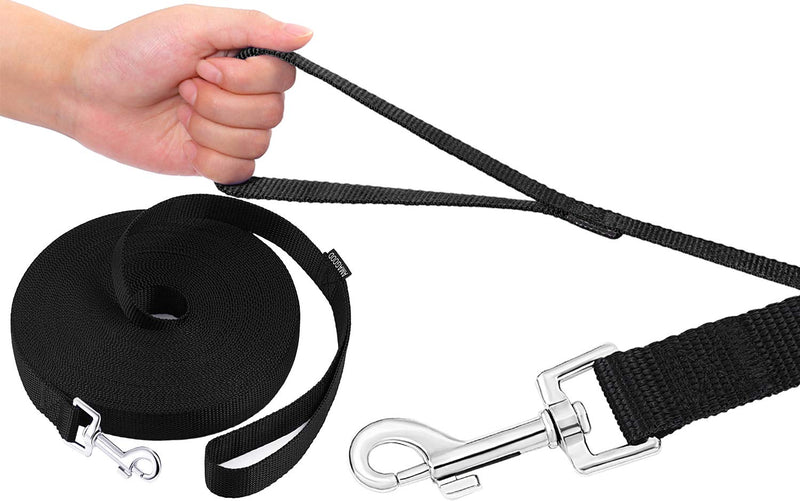 AmaGood Dog/Puppy Obedience Recall Training Long Dog Leash- 20 feet 30 feet 50 feet 15 feet Long Leash for Dogs Training,Recall,Play,Safety,Camping 15 Foot (Pack of 1) Black - PawsPlanet Australia