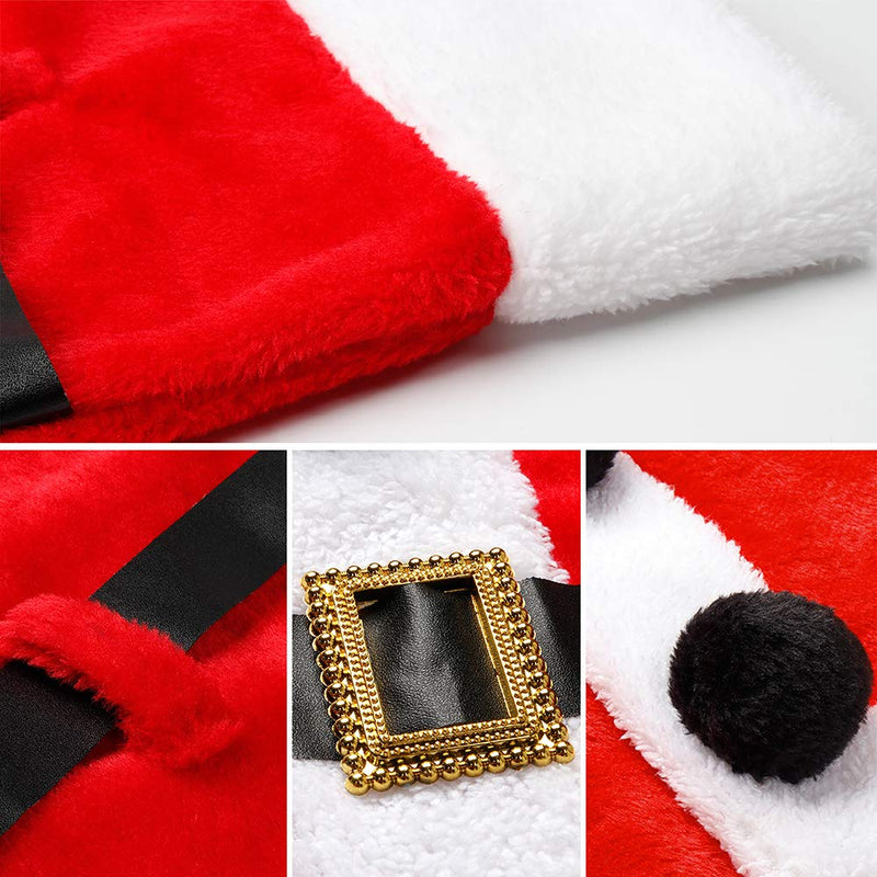 D-FantiX Santa Claus Suit Christmas Chair Covers with Belt Buckle Dining Room Chair Covers Holiday Christmas Decorations Red Set of 4 - PawsPlanet Australia