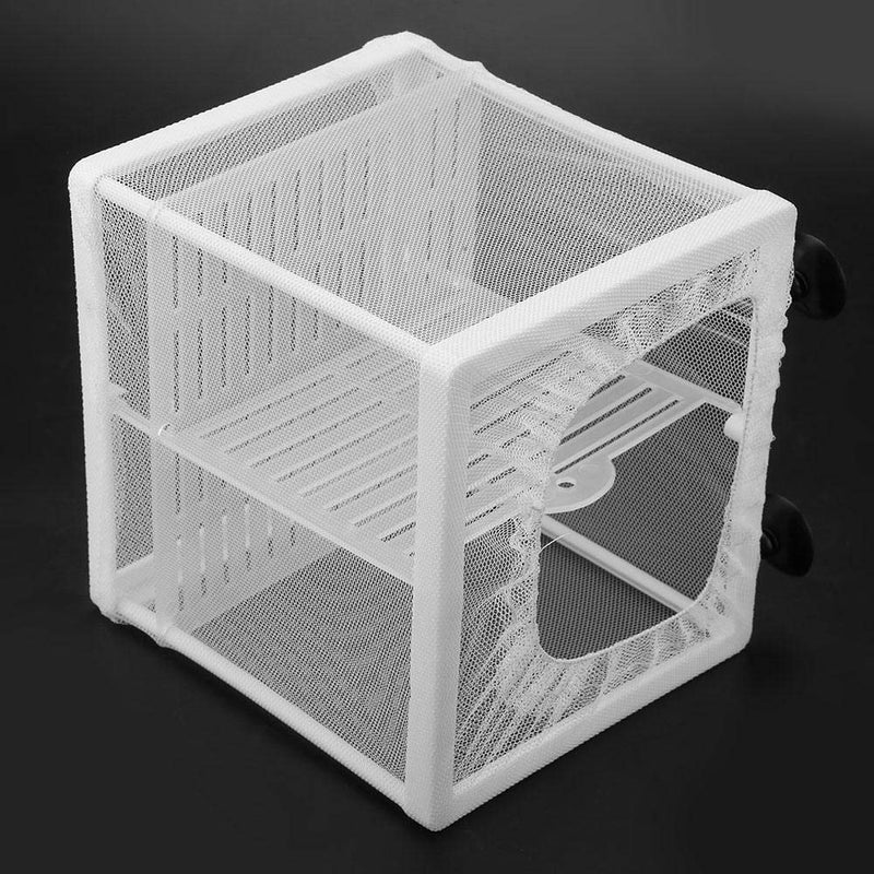 Net Breeder, Suspenable White Plastic Aquarium Tank Isolation Net Hatchery Equipment Which Suits for Fish Shrimp Breeder 6.2x6.2x5.5 inch - PawsPlanet Australia